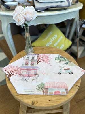 Parisian Street Scene Placemats - Pink