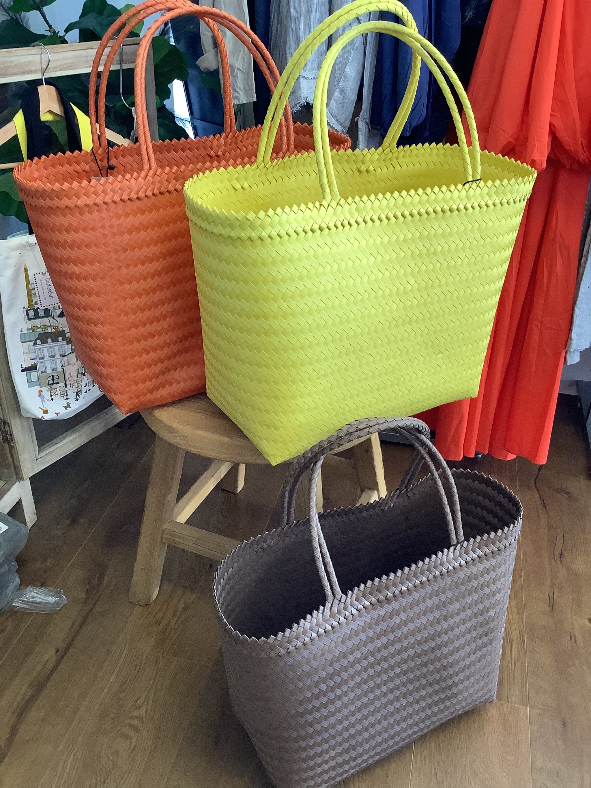 Woven sales basket bag