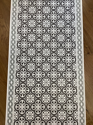 Waterproof Floor Mat - Portugese Grey Tile Design 50cm x 120cm