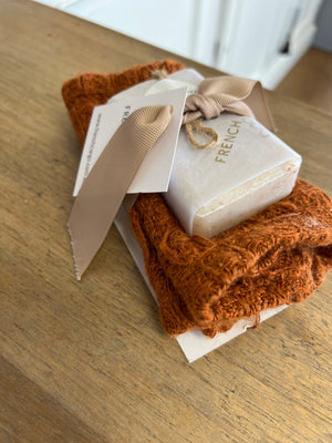 Linen Washcloth & Soap Set