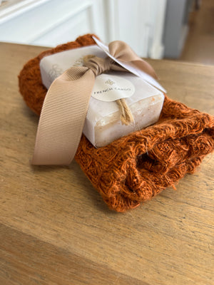 Linen Washcloth & Soap Set