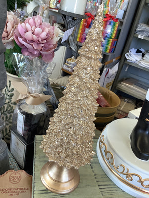 Glitter Gold Christmas Tree Statue