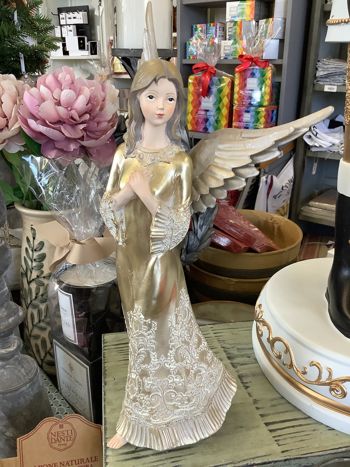 Gold Standing Angel Statue