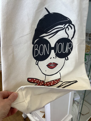 Cotton Carry Tote - Bonjour Chic