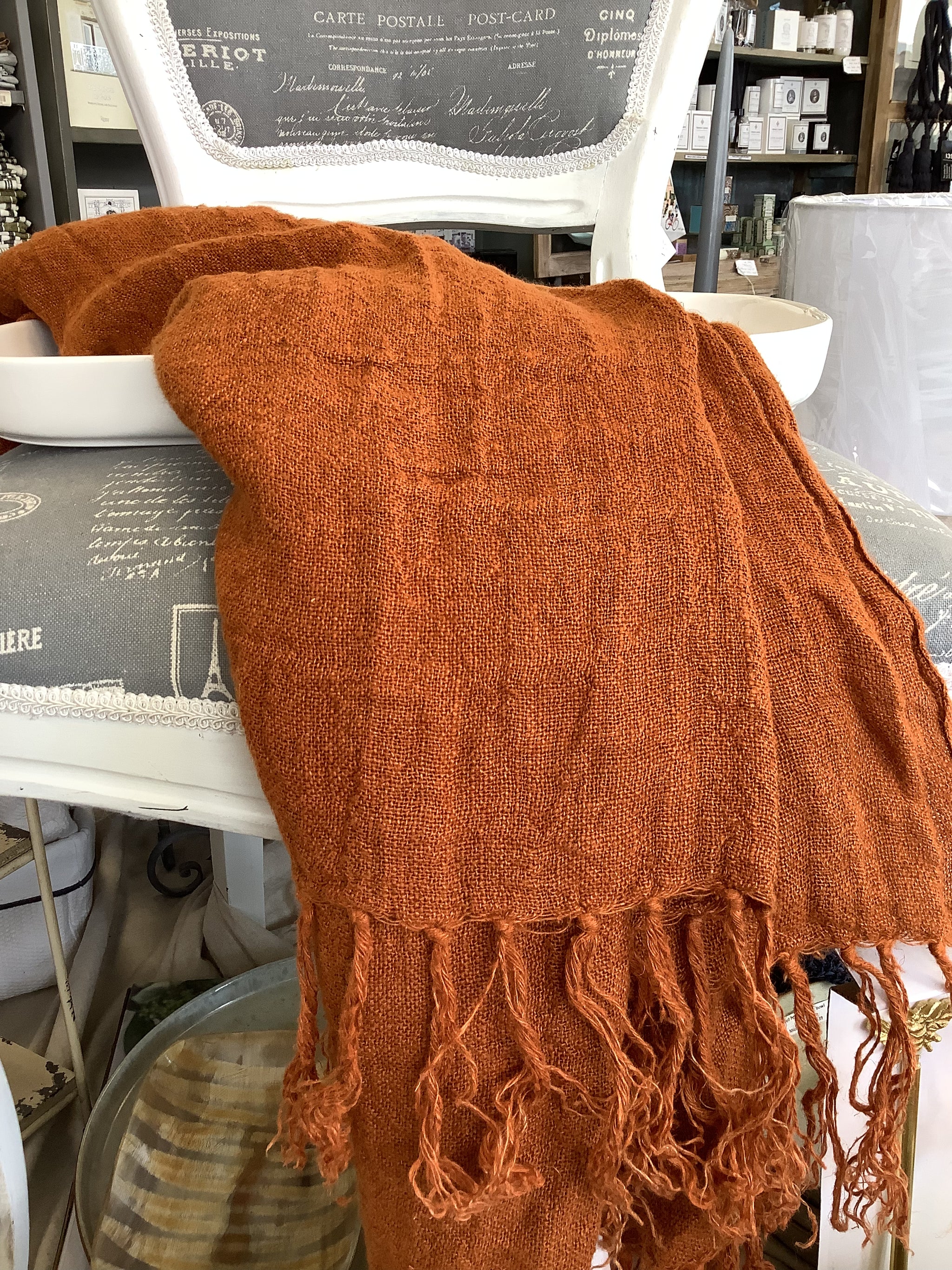 Rust colored throws sale