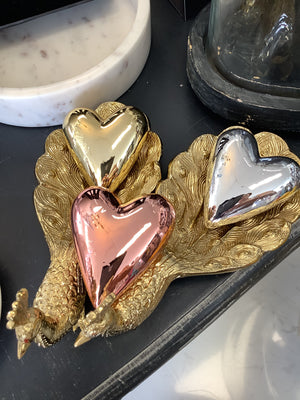 Ornamental Metallic Heart - Multicolour