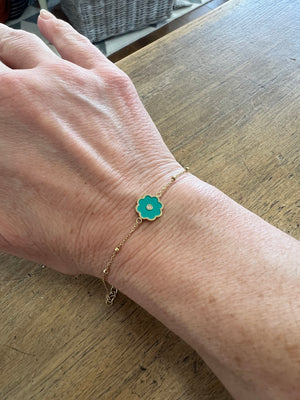 ZAG Fiona Bracelet - Gold & Aqua Floral