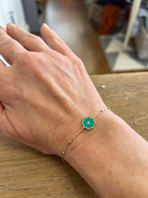 ZAG Fiona Bracelet - Gold & Aqua Floral