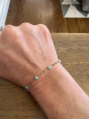 ZAG Louanne Bracelet - Gold & Amazonite