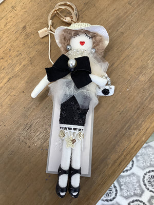 Designer French Fashion Doll Keyring - Various