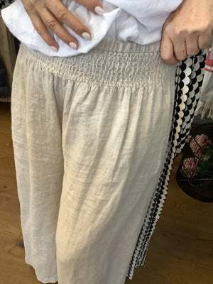 Wide Leg Linen Pant - Natural