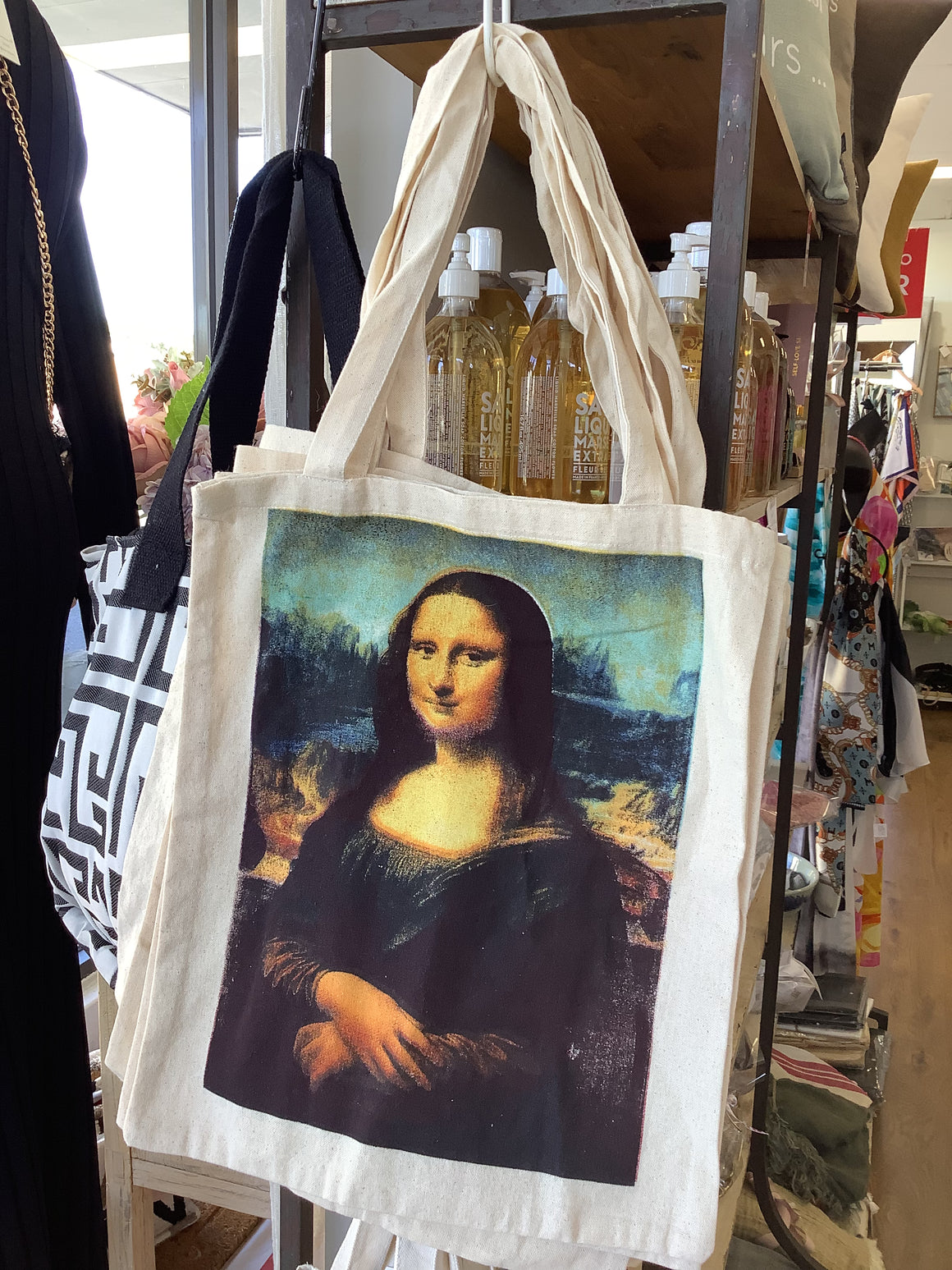 Cotton Calico Carry Tote - Mona Lisa