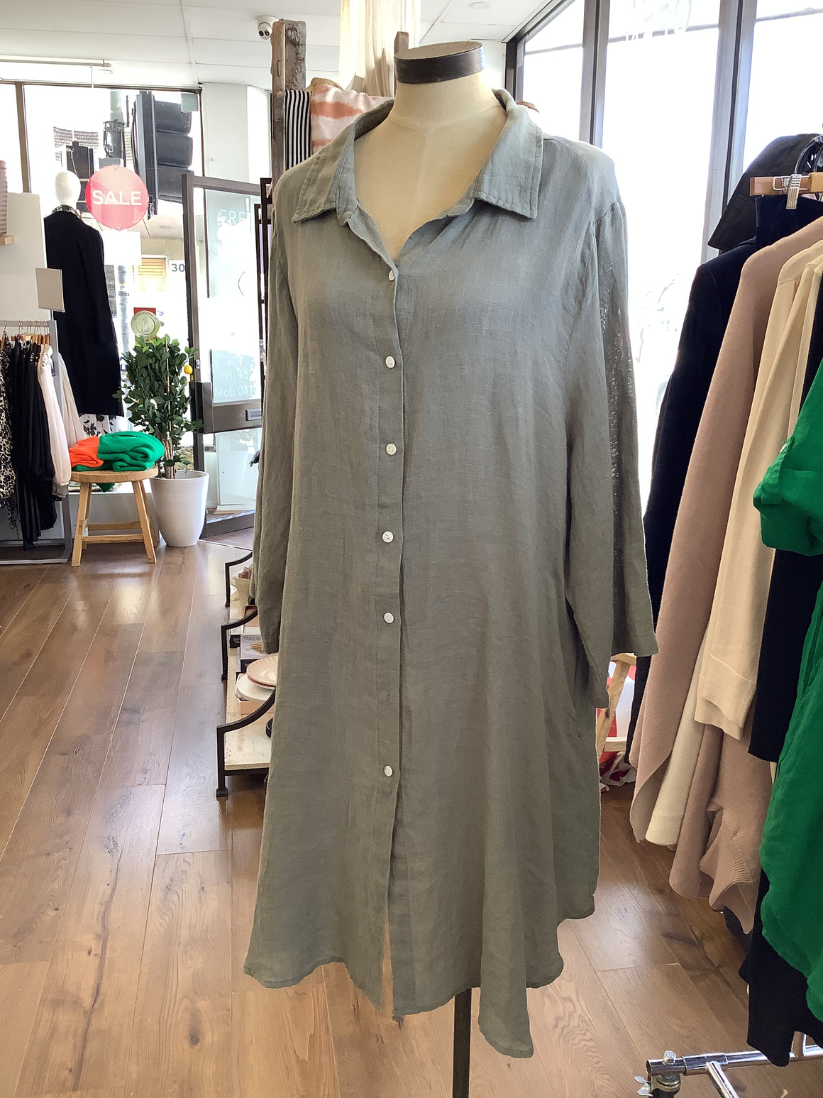 Linen Shirt Dress - Multiple