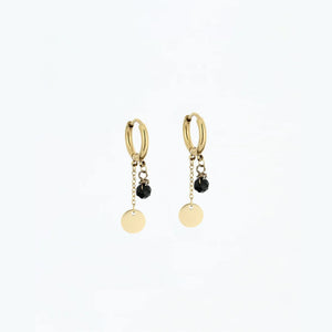 ZAG Josephine Earrings - Gold & Onyx