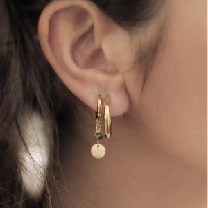 ZAG Josephine Earrings - Gold & Onyx