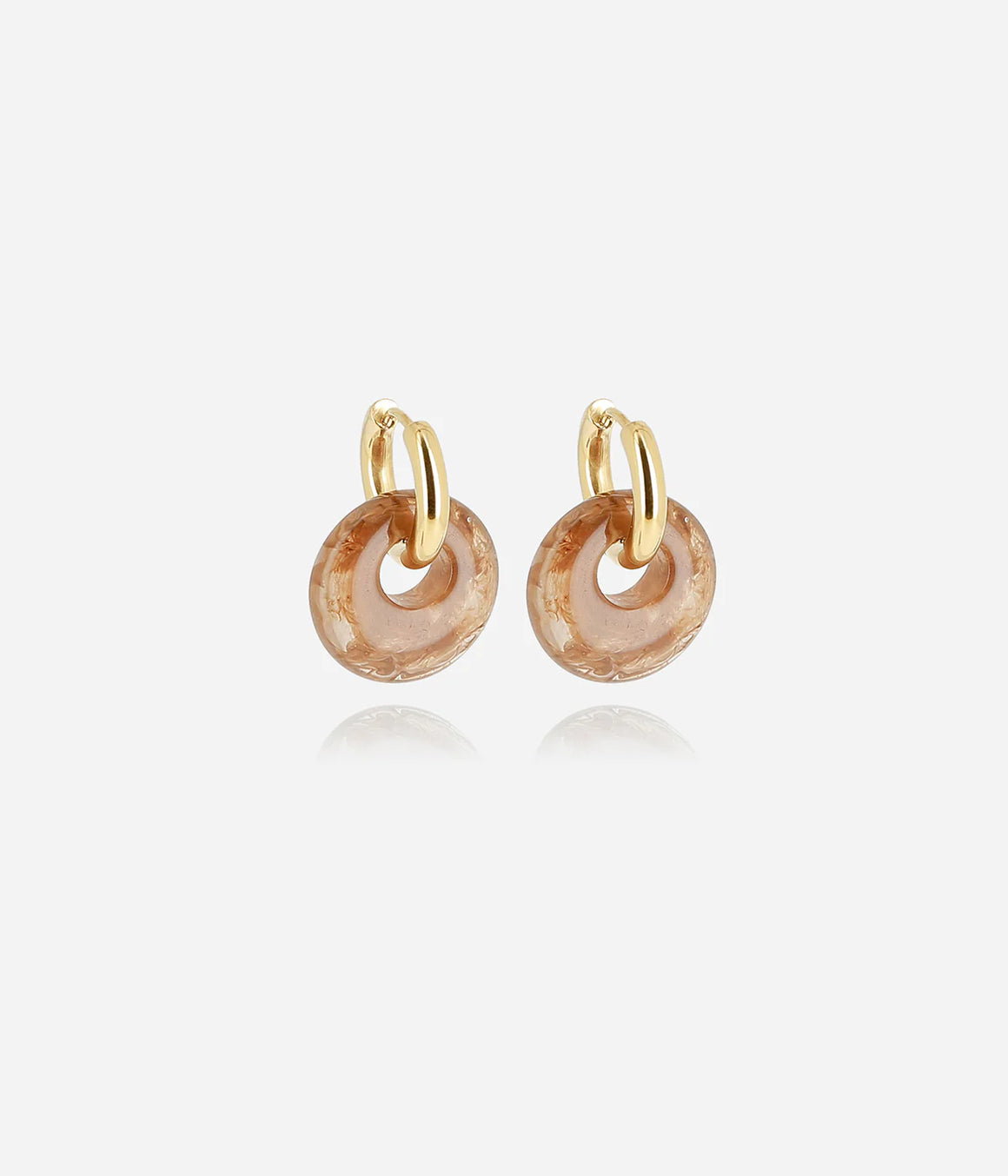 ZAG Saint Earrings - Gold & Smokey Quartz