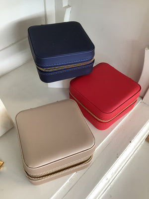 Travel Jewellery Case - Gold/Red/Navy