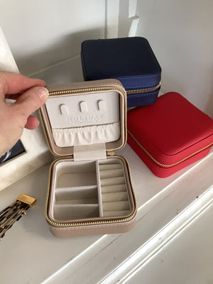 Travel Jewellery Case - Gold/Red/Navy