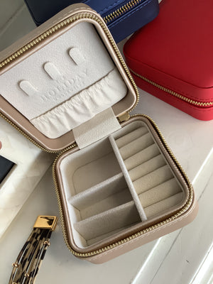 Travel Jewellery Case - Gold/Red/Navy