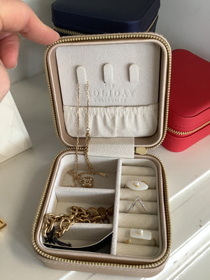 Travel Jewellery Case - Gold/Red/Navy