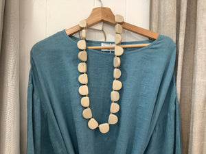 Sandy Necklace - Stone / Black / Aqua