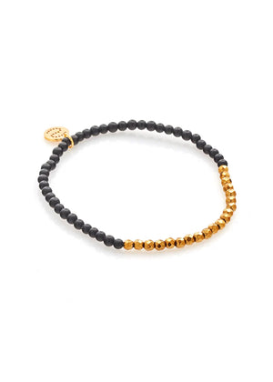 Silk & Steel Party at the Front Bracelet - Silver & Onyx / Gold & Onyx