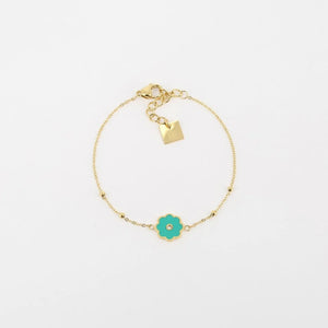 ZAG Fiona Bracelet - Gold & Aqua Floral