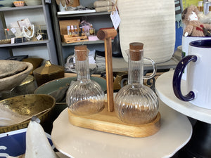 Handcrafted Acacia Wood Cruet Set