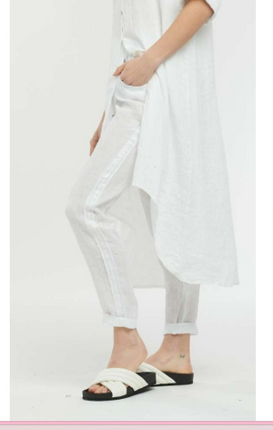 Chi Chi Linen Pant - Italian Star - White