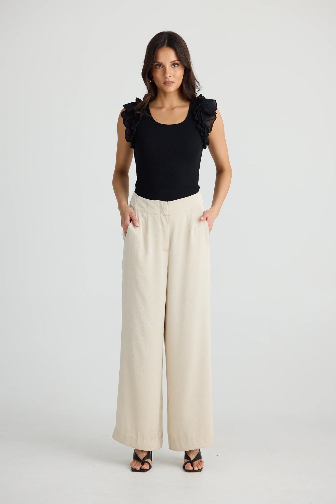 Dana Pant - Oyster Crinkle Satin