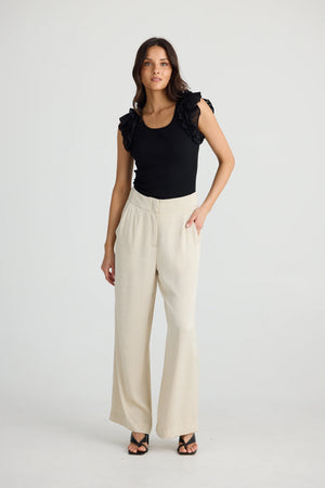 Dana Pant - Oyster Crinkle Satin