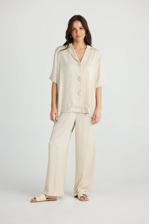 Dana Pant - Oyster Crinkle Satin