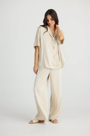 Dana Pant - Oyster Crinkle Satin