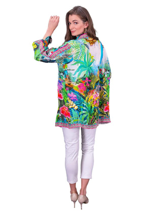 Paradise Resort 100% Silk Shirt - Green