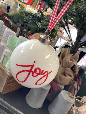 Glass Bauble - Noel / Joy / Believe