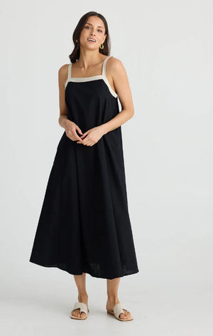 Erica Dress - Black with Natural