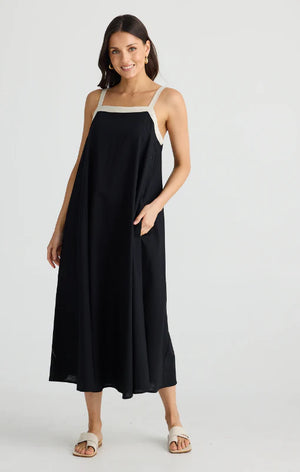 Erica Dress - Black with Natural