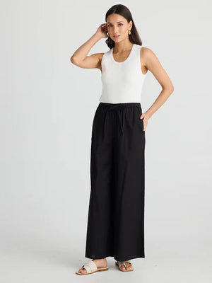 Lana Linen Pant - Black