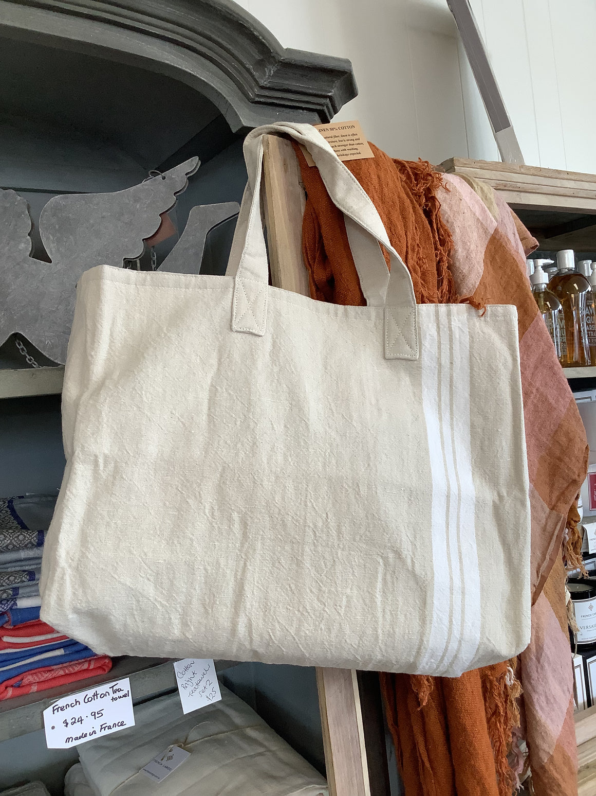 Tote Bag - Cream Stripe