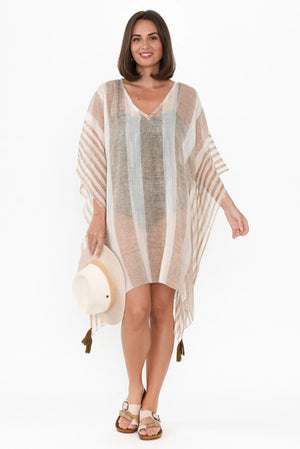 Stella Kaftan - Tribal Taupe / Stripe Black