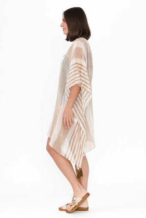 Stella Kaftan - Tribal Taupe / Stripe Black