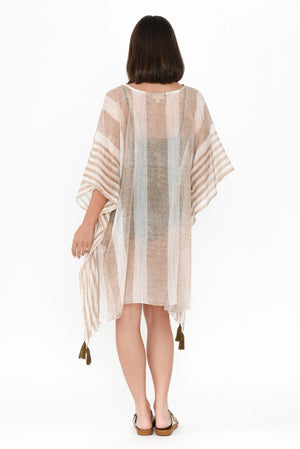 Stella Kaftan - Tribal Taupe / Stripe Black