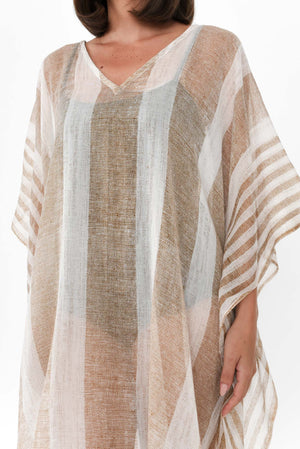 Stella Kaftan - Tribal Taupe / Stripe Black