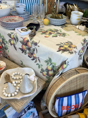 Linen Tablecloth - Lemon/Pear