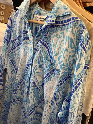 Opera Linen Kaftan - Blue