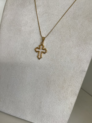 Gold Necklace with Gold Cross Pendant