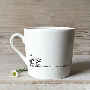 “A Brew will see you through” Porcelain Mug