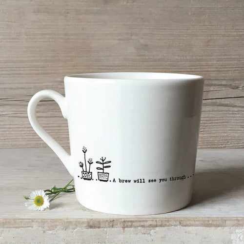 “A Brew will see you through” Porcelain Mug