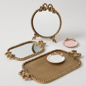 Babette Mirrored Tray - Antique Gold