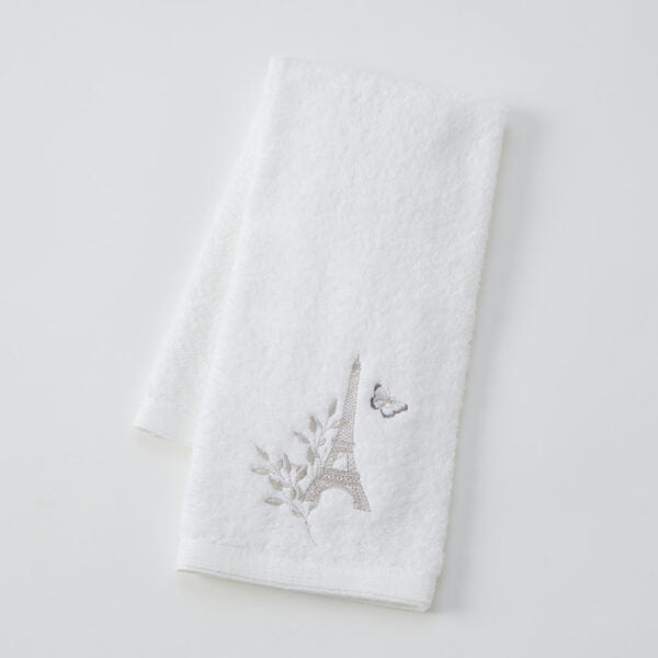 Amour Hand Towel - White with Embroidery